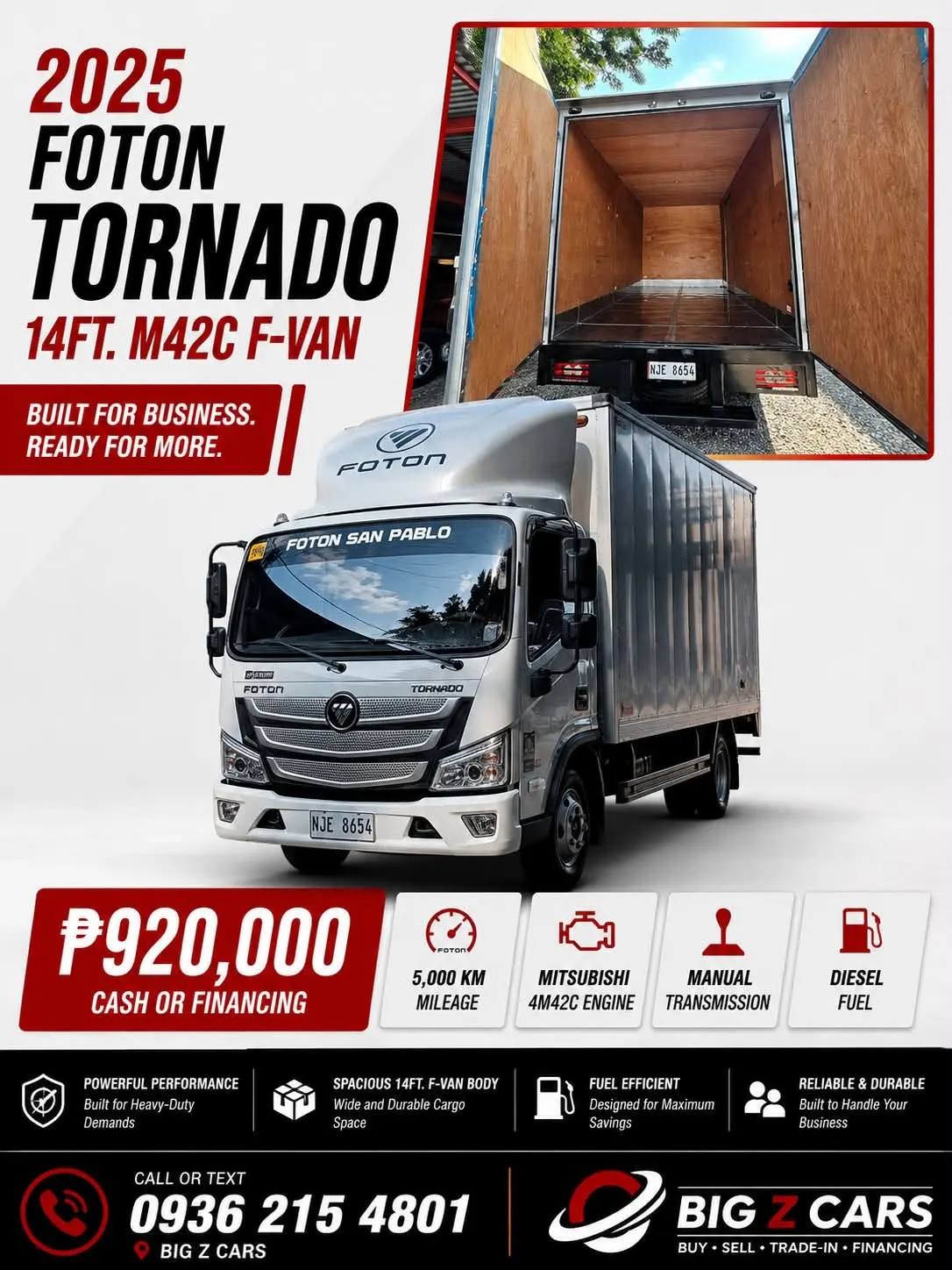 2025 Foton Tornado 𝟏𝟒𝐅𝐓. 𝐌𝟒𝟐𝐂 𝐅-𝐕𝐚𝐧